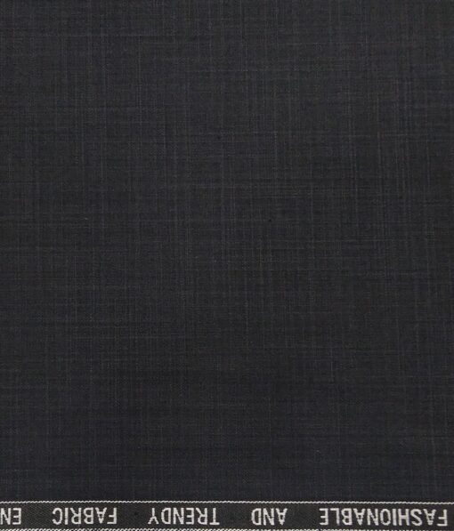 Raymond Dark Blueish Grey Polyester Viscose Self Design Unstitched Suiting Fabric - 3.75 Meter
