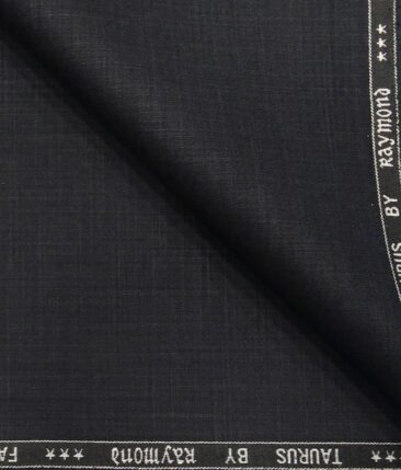 Raymond Dark Blueish Grey Polyester Viscose Self Design Unstitched Suiting Fabric - 3.75 Meter