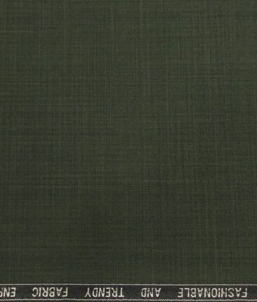 Raymond Dark Seaweed Green Polyester Viscose Self Design Unstitched Suiting Fabric - 3.75 Meter