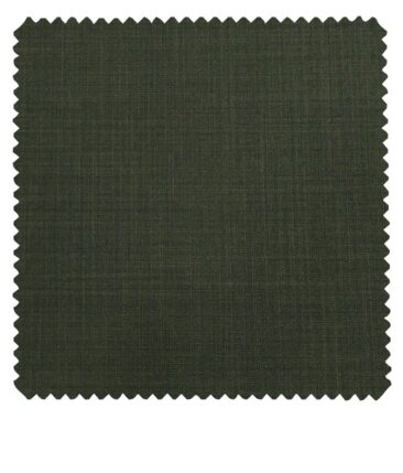 Raymond Dark Seaweed Green Polyester Viscose Self Design Unstitched Suiting Fabric - 3.75 Meter