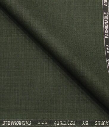 Raymond Dark Seaweed Green Polyester Viscose Self Design Unstitched Suiting Fabric - 3.75 Meter