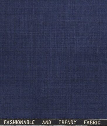 Raymond Royal Blue Polyester Viscose Self Design Unstitched Suiting Fabric - 3.75 Meter
