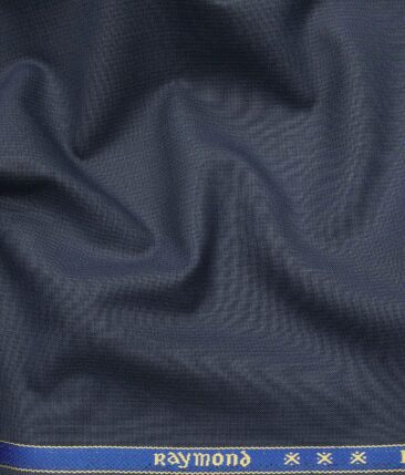 Raymond Aegan Blue Polyester Viscose Self Structured Unstitched Suiting Fabric - 3.75 Meter