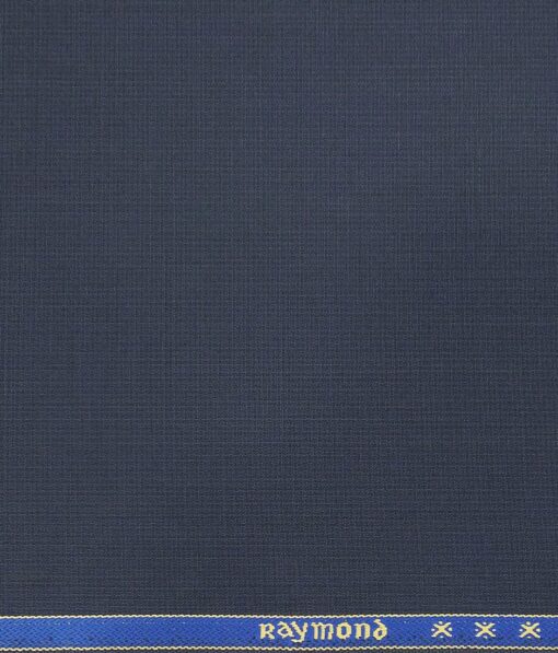 Raymond Aegan Blue Polyester Viscose Self Structured Unstitched Suiting Fabric - 3.75 Meter