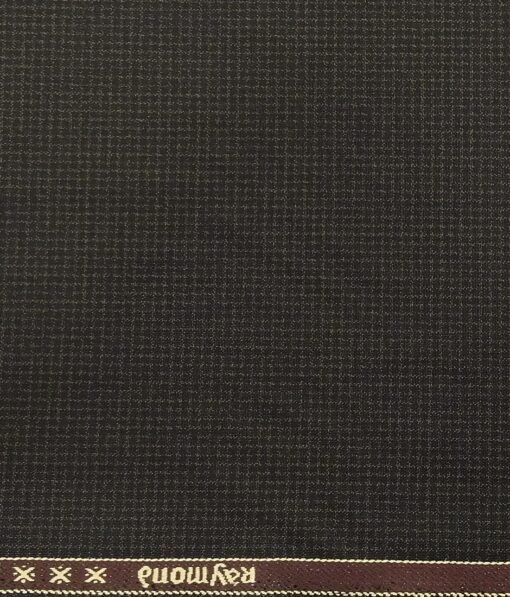 Raymond Blackish Brown Polyester Viscose Self Design Unstitched Suiting Fabric - 3.75 Meter