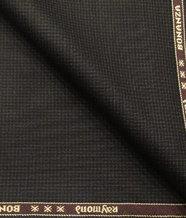 Raymond Blackish Brown Polyester Viscose Self Design Unstitched Suiting Fabric - 3.75 Meter
