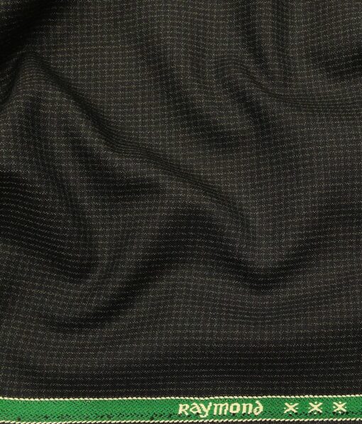Raymond Blackish Green Polyester Viscose Self Design Unstitched Suiting Fabric - 3.75 Meter