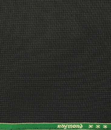 Raymond Blackish Green Polyester Viscose Self Design Unstitched Suiting Fabric - 3.75 Meter