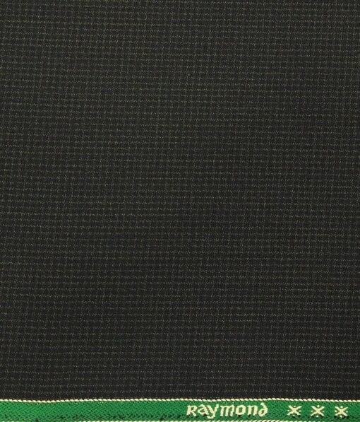 Raymond Blackish Green Polyester Viscose Self Design Unstitched Suiting Fabric - 3.75 Meter
