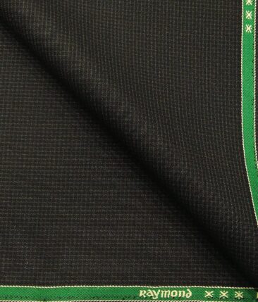 Raymond Blackish Green Polyester Viscose Self Design Unstitched Suiting Fabric - 3.75 Meter