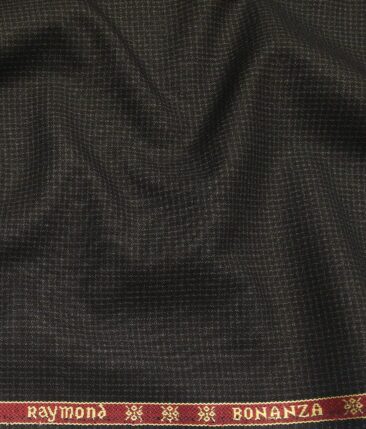 Raymond Blackish Grey Polyester Viscose Self Design Unstitched Suiting Fabric - 3.75 Meter