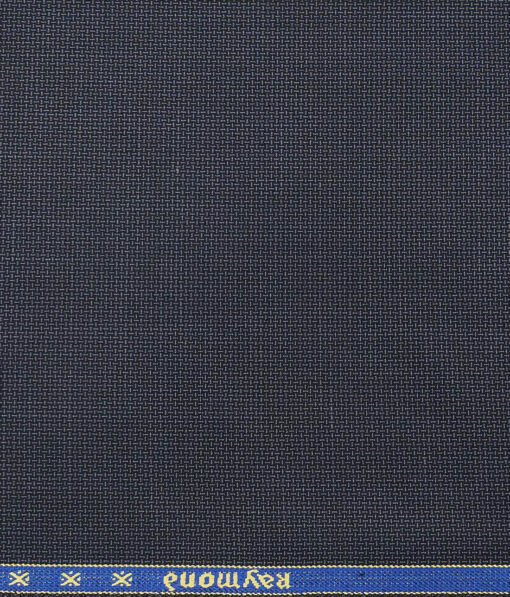 Raymond Blue Polyester Viscose Structured Unstitched Suiting Fabric- 3.75 Meter