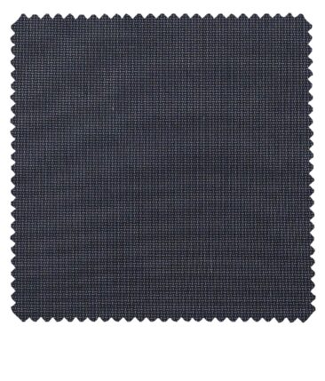 Raymond Blue Polyester Viscose Structured Unstitched Suiting Fabric- 3.75 Meter