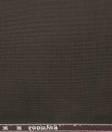 Raymond Coffee Brown  Polyester Viscose Self Structured Unstitched Suiting Fabric - 3.75 Meter