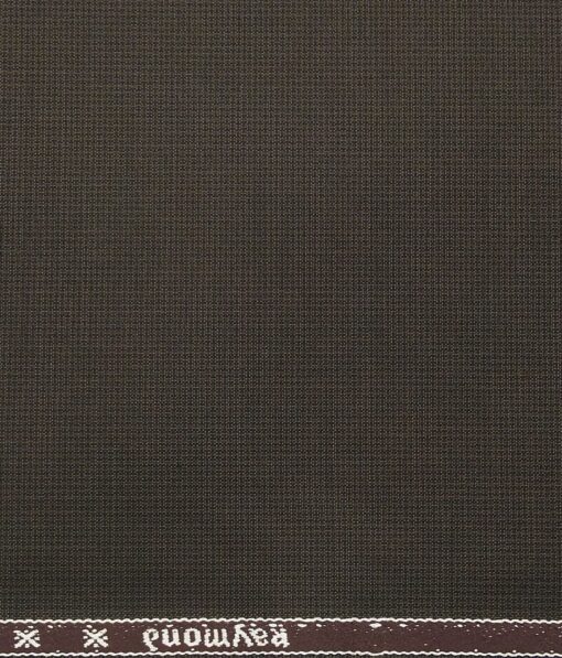 Raymond Coffee Brown  Polyester Viscose Self Structured Unstitched Suiting Fabric - 3.75 Meter