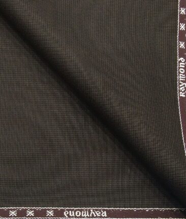 Raymond Coffee Brown  Polyester Viscose Self Structured Unstitched Suiting Fabric - 3.75 Meter