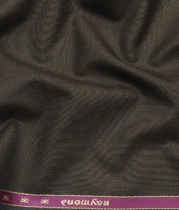Raymond Coffee Brown Polyester Viscose Structured Unstitched Suiting Fabric- 3.75 Meter
