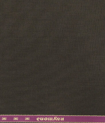 Raymond Coffee Brown Polyester Viscose Structured Unstitched Suiting Fabric- 3.75 Meter