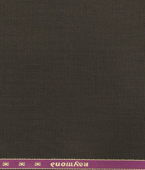 Raymond Coffee Brown Polyester Viscose Structured Unstitched Suiting Fabric- 3.75 Meter