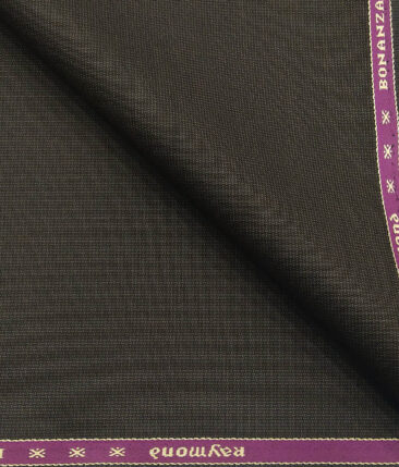 Raymond Coffee Brown Polyester Viscose Structured Unstitched Suiting Fabric- 3.75 Meter