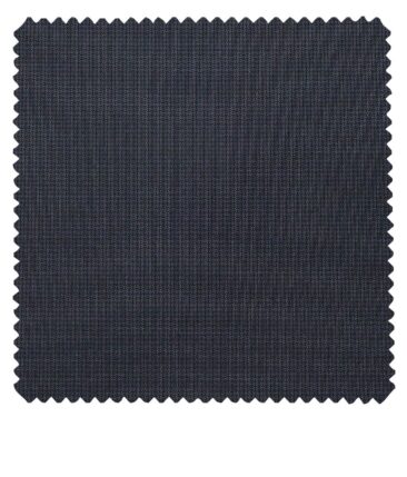 Raymond Dark Blue  Polyester Viscose Self Structured Unstitched Suiting Fabric - 3.75 Meter