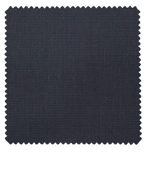 Raymond Dark Blue  Polyester Viscose Self Structured Unstitched Suiting Fabric - 3.75 Meter
