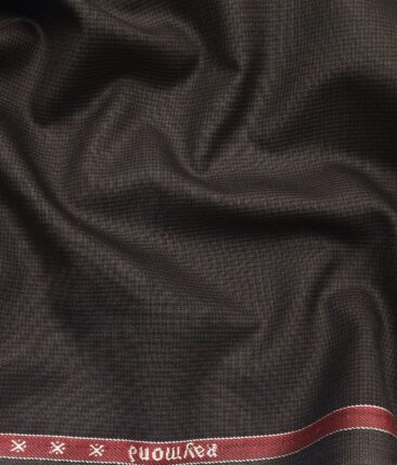 Raymond Dark Choclate Brown  Polyester Viscose Self Structured Unstitched Suiting Fabric - 3.75 Meter
