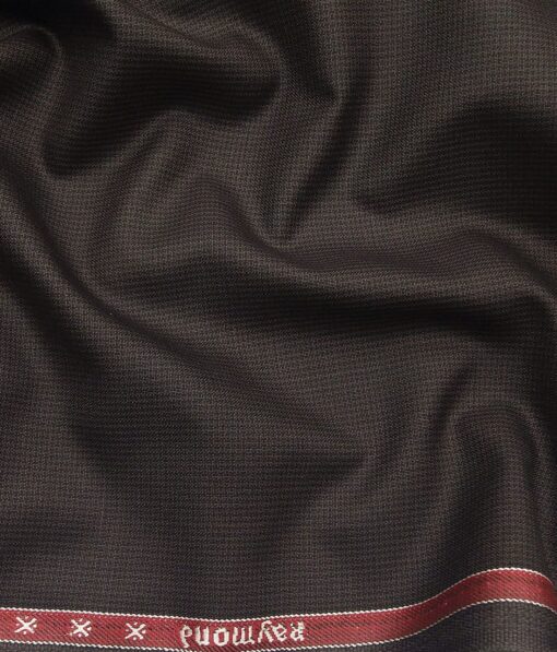 Raymond Dark Choclate Brown  Polyester Viscose Self Structured Unstitched Suiting Fabric - 3.75 Meter