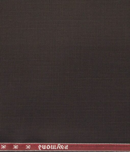 Raymond Dark Choclate Brown  Polyester Viscose Self Structured Unstitched Suiting Fabric - 3.75 Meter