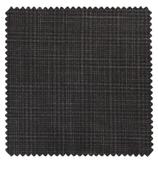 Raymond Dark Grey Polyester Viscose Self Checks Unstitched Suiting Fabric - 3.75 Meter