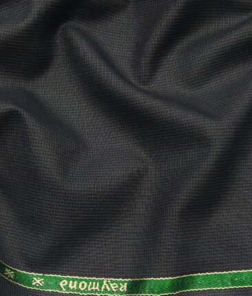 Raymond Dark Grey Polyester Viscose Self Structured Unstitched Suiting Fabric - 3.75 Meter