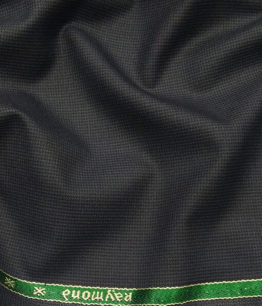 Raymond Dark Grey Polyester Viscose Self Structured Unstitched Suiting Fabric - 3.75 Meter