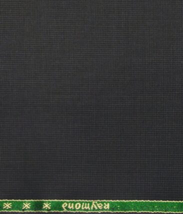 Raymond Dark Grey Polyester Viscose Self Structured Unstitched Suiting Fabric - 3.75 Meter