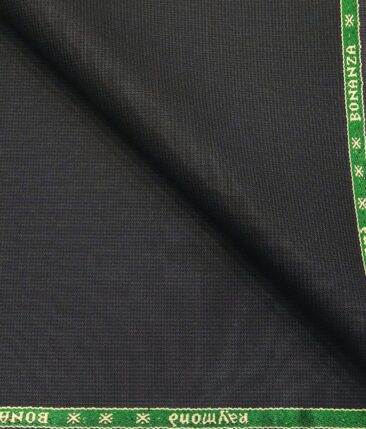 Raymond Dark Grey Polyester Viscose Self Structured Unstitched Suiting Fabric - 3.75 Meter