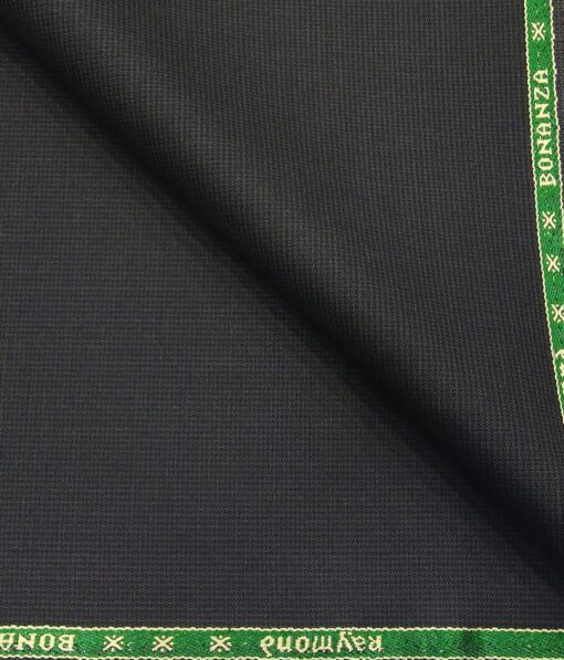 Raymond Dark Grey Polyester Viscose Self Structured Unstitched Suiting Fabric - 3.75 Meter