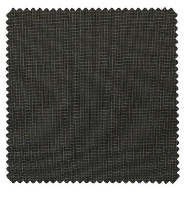 Raymond Dark Greenish Grey Polyester Viscose Structured Unstitched Suiting Fabric - 3.75 Meter