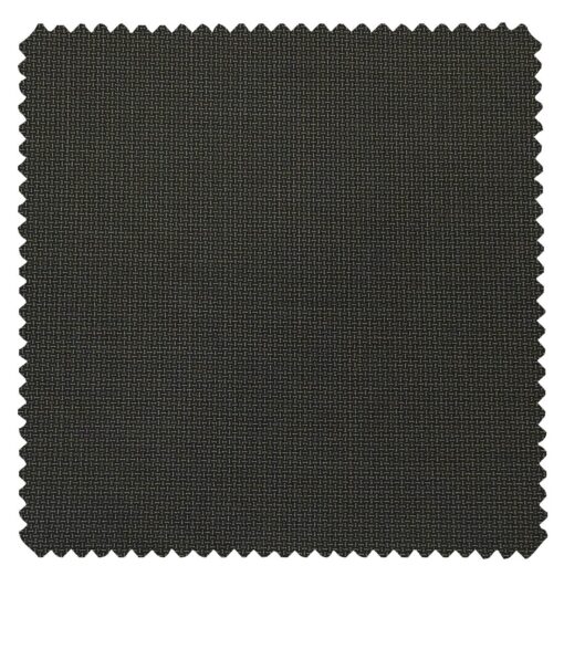 Raymond Dark Greenish Grey Polyester Viscose Structured Unstitched Suiting Fabric - 3.75 Meter