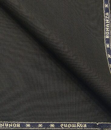 Raymond Dark Greenish Grey Polyester Viscose Structured Unstitched Suiting Fabric - 3.75 Meter
