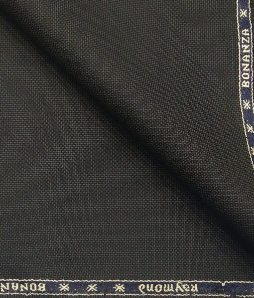 Raymond Dark Greenish Grey Polyester Viscose Structured Unstitched Suiting Fabric - 3.75 Meter
