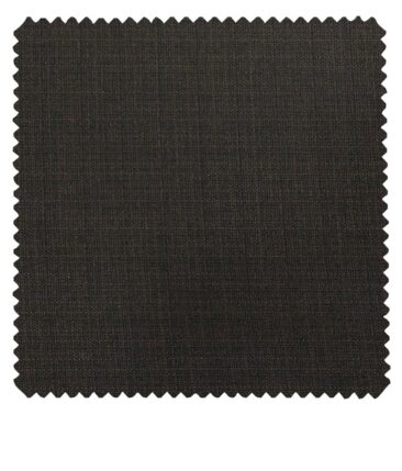Raymond Dark Brown Polyester Viscose Self Checks Shiny Unstitched Suiting Fabric - 3.75 Meter