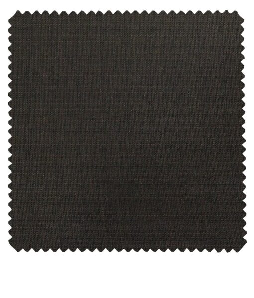 Raymond Dark Brown Polyester Viscose Self Checks Shiny Unstitched Suiting Fabric - 3.75 Meter