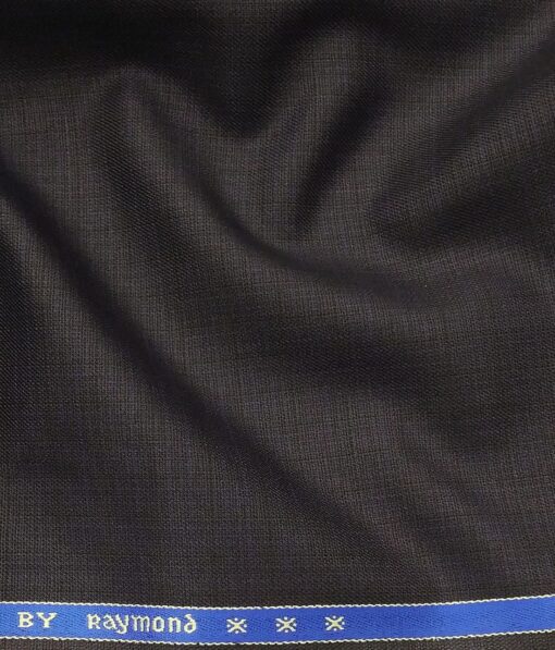 Raymond Dark Wine Polyester Viscose Self Checks Shiny Unstitched Suiting Fabric - 3.75 Meter