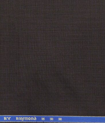 Raymond Dark Wine Polyester Viscose Self Checks Shiny Unstitched Suiting Fabric - 3.75 Meter
