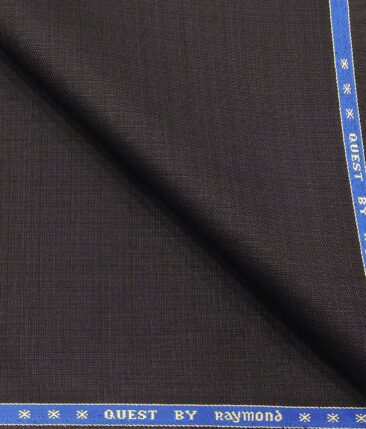 Raymond Dark Wine Polyester Viscose Self Checks Shiny Unstitched Suiting Fabric - 3.75 Meter