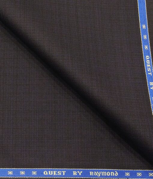 Raymond Dark Wine Polyester Viscose Self Checks Shiny Unstitched Suiting Fabric - 3.75 Meter