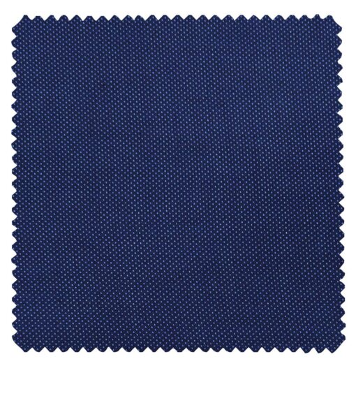 Raymond Bright Royal Blue Polyester Viscose Dotted Strcuture Unstitched Suiting Fabric - 3.75 Meter