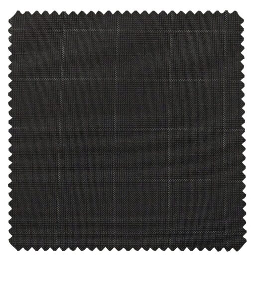 Raymond Blackish Grey Polyester Viscose Checks Unstitched Suiting Fabric - 3.75 Meter