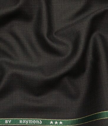 Raymond Black Polyester Viscose Self Design Unstitched Suiting Fabric - 3.75 Meter