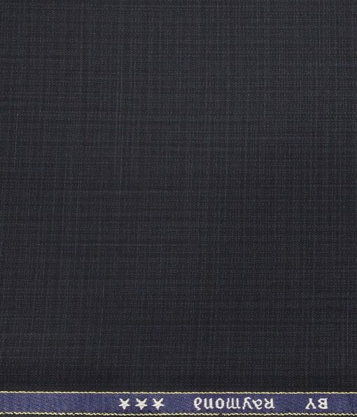 Raymond Dark Blue Polyester Viscose Self Design Unstitched Suiting Fabric - 3.75 Meter