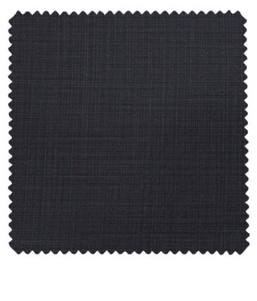 Raymond Dark Blue Polyester Viscose Self Design Unstitched Suiting Fabric - 3.75 Meter